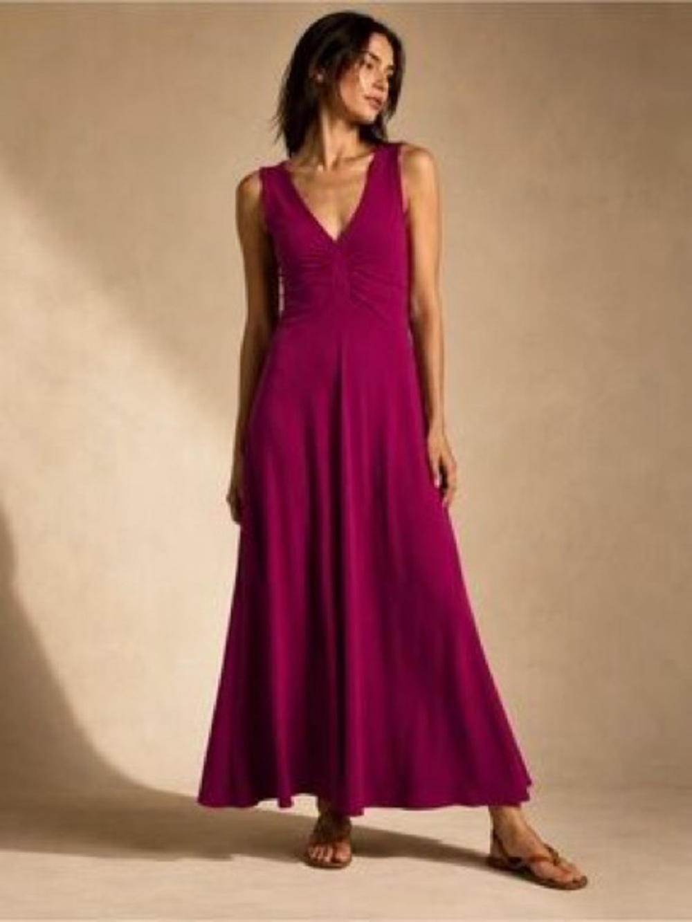 Derek Lam 10 Crosby Misha Matte Jersey Ruched Dress in Berry, Size L, NWOT
